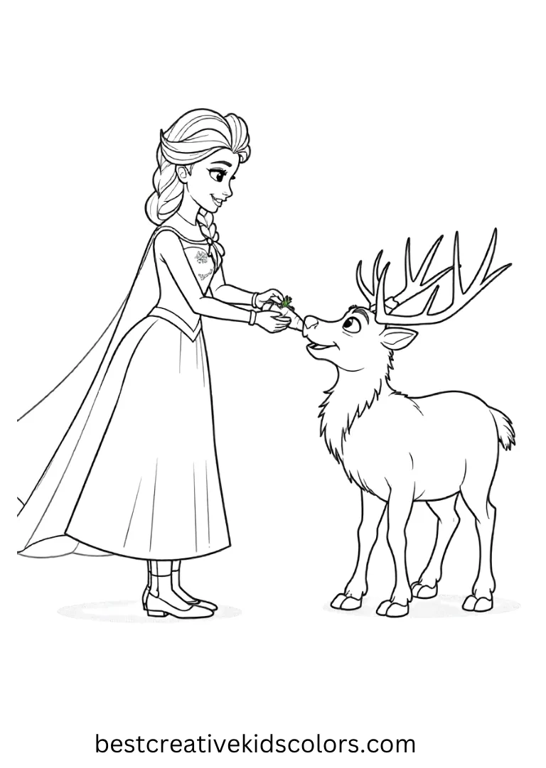 Elsa Sharing Carrots with Sven