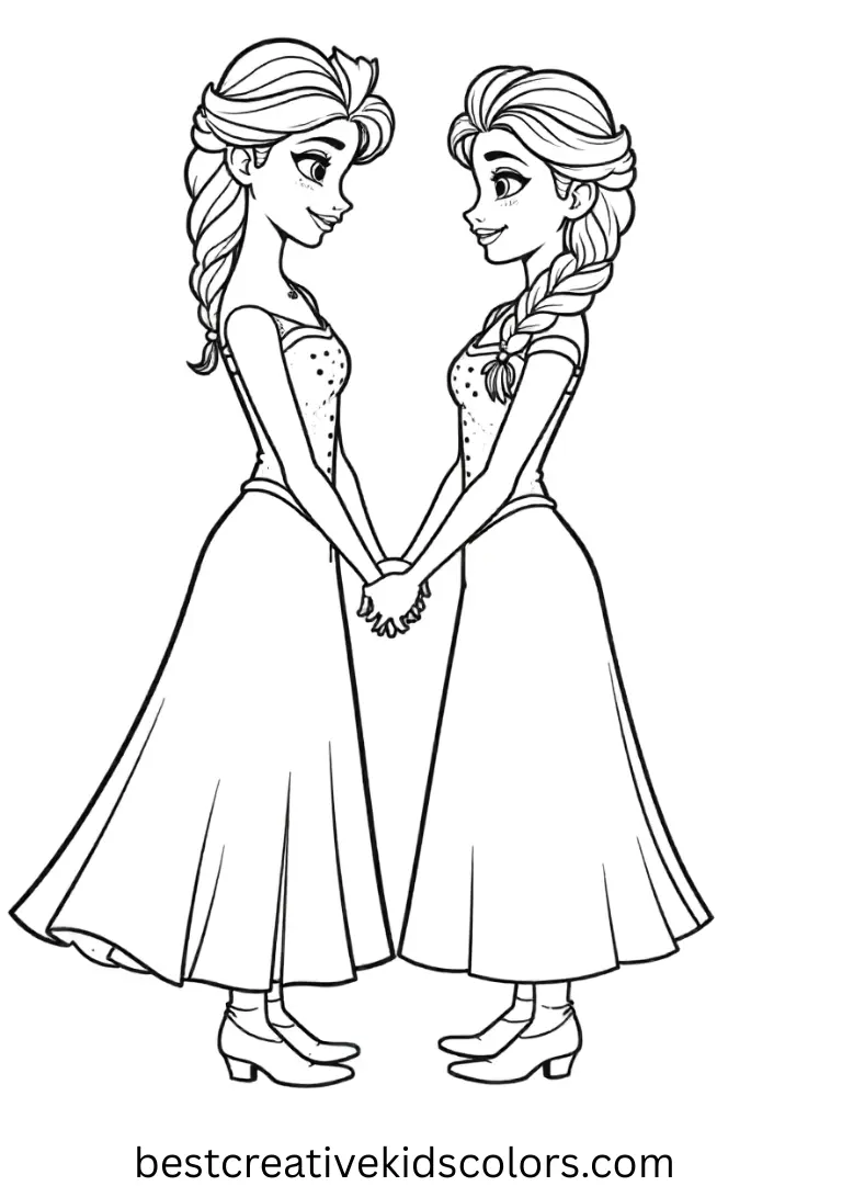 Elsa and anna coloring pages printable free Bring Frozen fun to life with Elsa and anna coloring pages printable free download for kids.
