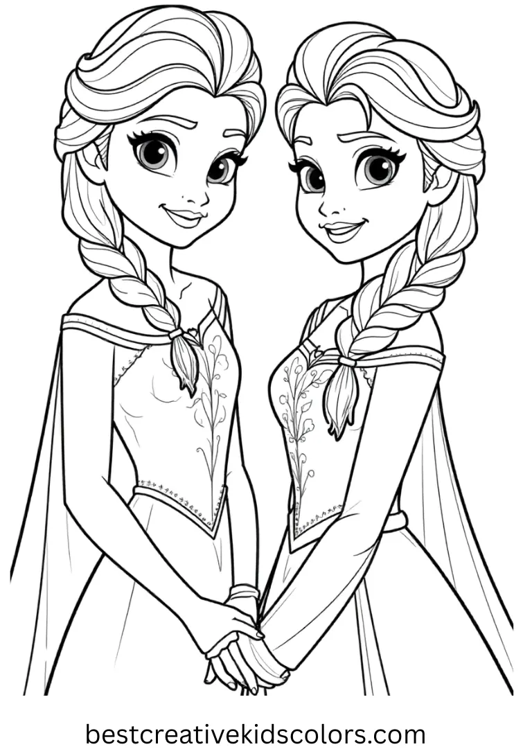 Elsa and anna coloring pages printable pdf free Download and color Elsa and anna coloring pages printable pdf free download for hours of winter magic.
