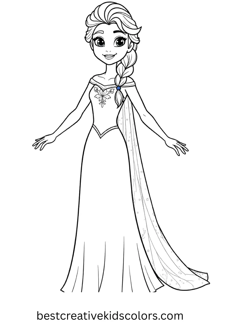 Elsa coloring pages free for kids Bring Frozen adventures to life with Elsa coloring pages free for kids, designed for easy coloring.