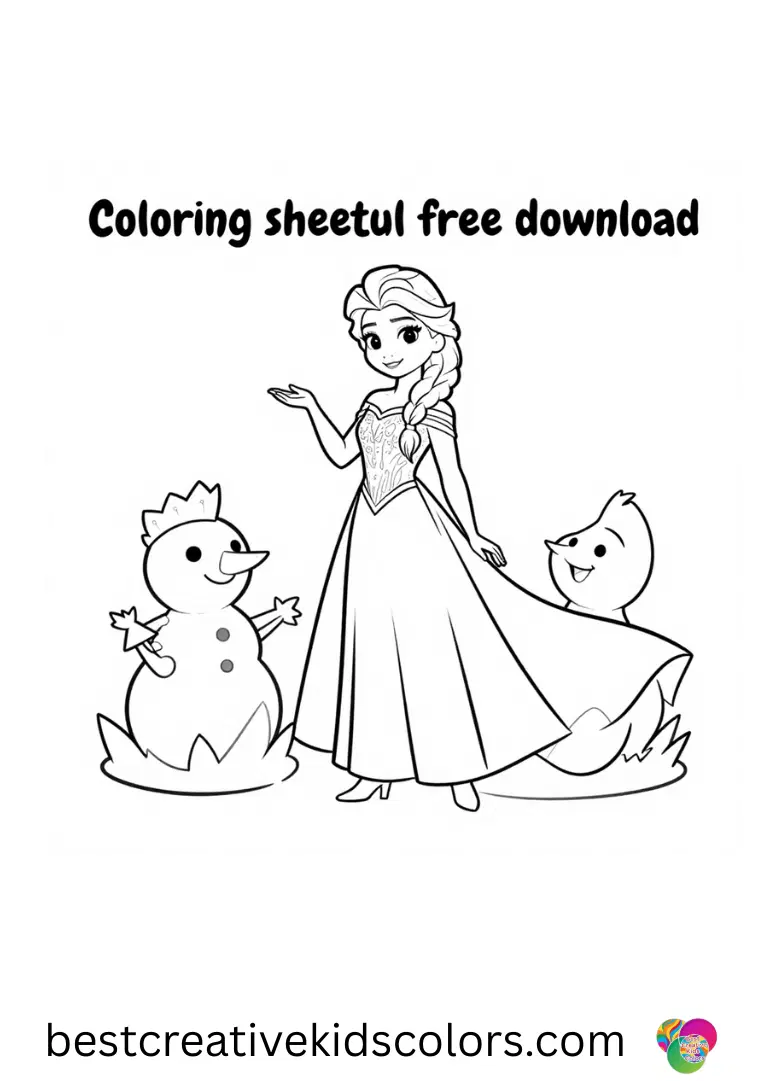 Elsa coloring sheet printable pdf free download Download pages of Elsa sculpting ice creations in uncluttered, bright designs.