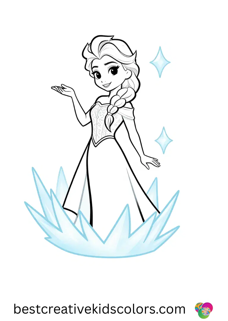 Magical Disney Coloring Pages – Print & Color for Kids 7 Elsa drawing for kids printable free