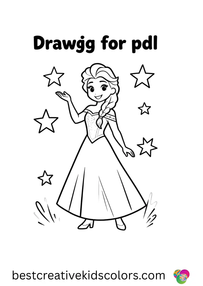 Magical Disney Coloring Pages – Print & Color for Kids 6 Elsa drawing for kids printable pdf