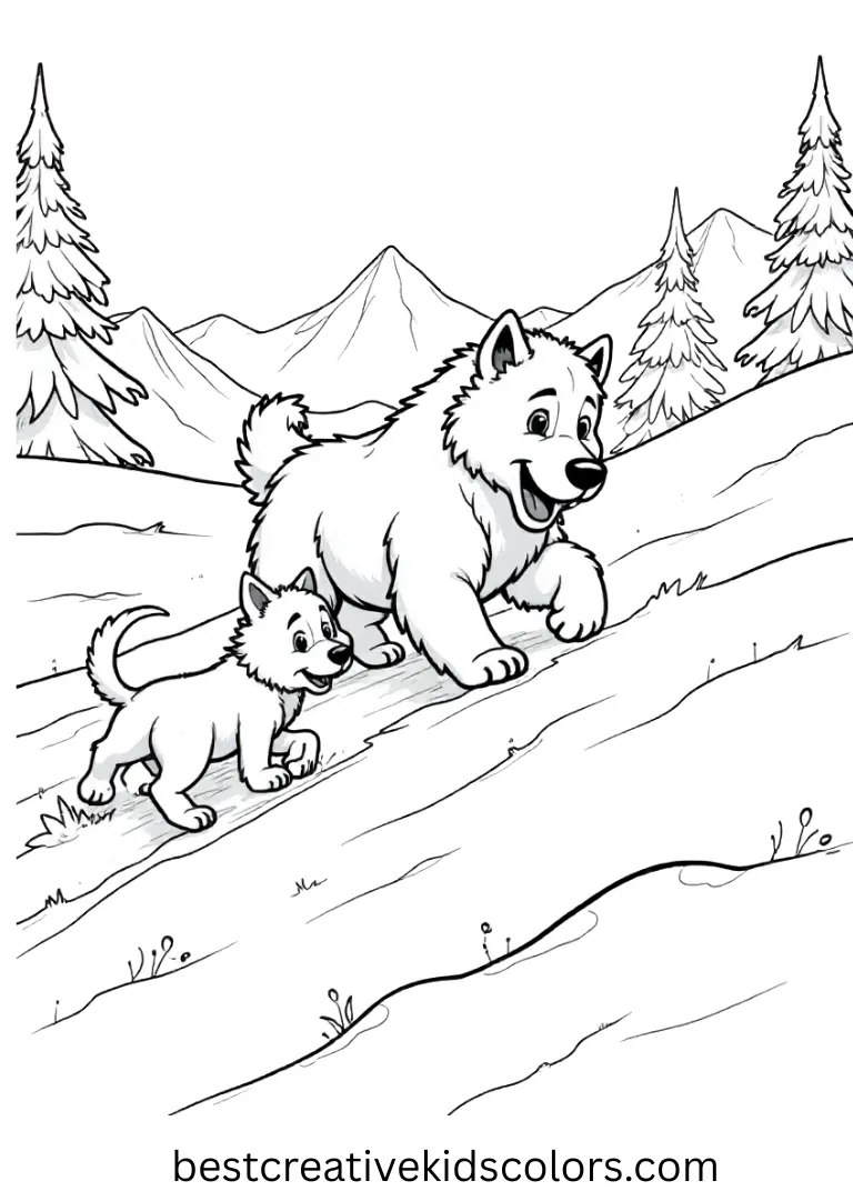 Everest Snow Mission Paw Patrol Fun Coloring Picture