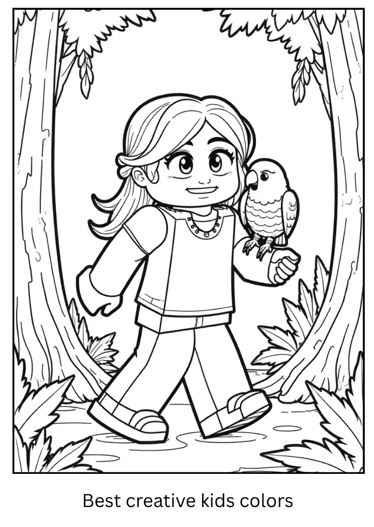 Exploring the Jungle – Minecraft Coloring Outline