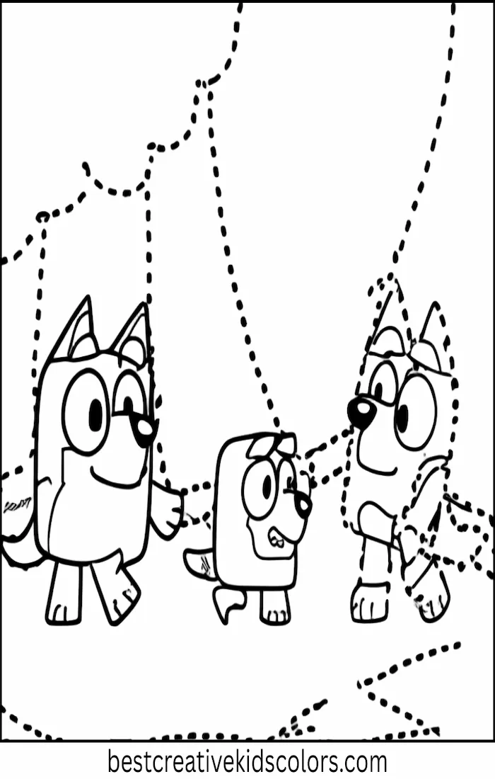 Family Hikes in Forest with Bluey – Coloring Fun