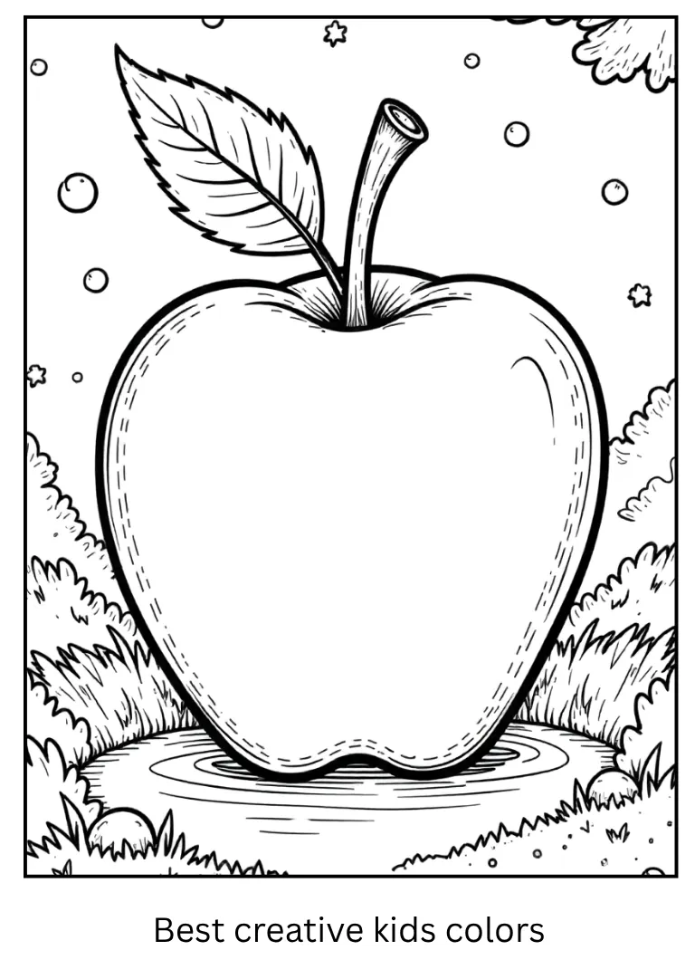 Fantasy Apple Coloring Page