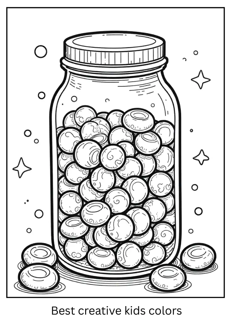 Festive Candy Jar Coloring Page Festive Candy Jar Coloring Page