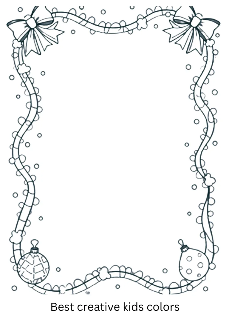 Festive Garland Coloring Page Festive Garland Coloring Page