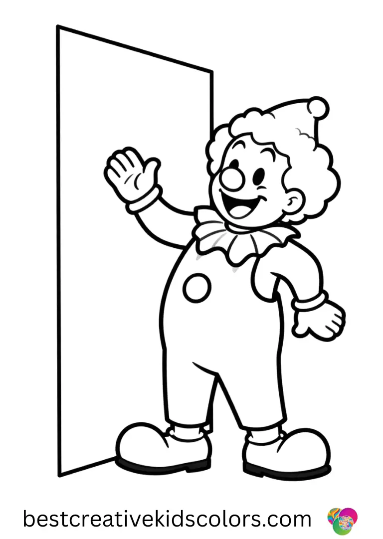 Folie à deux joker coloring page free shows a clown painting a rainbow on a tall empty wall outdoors.
