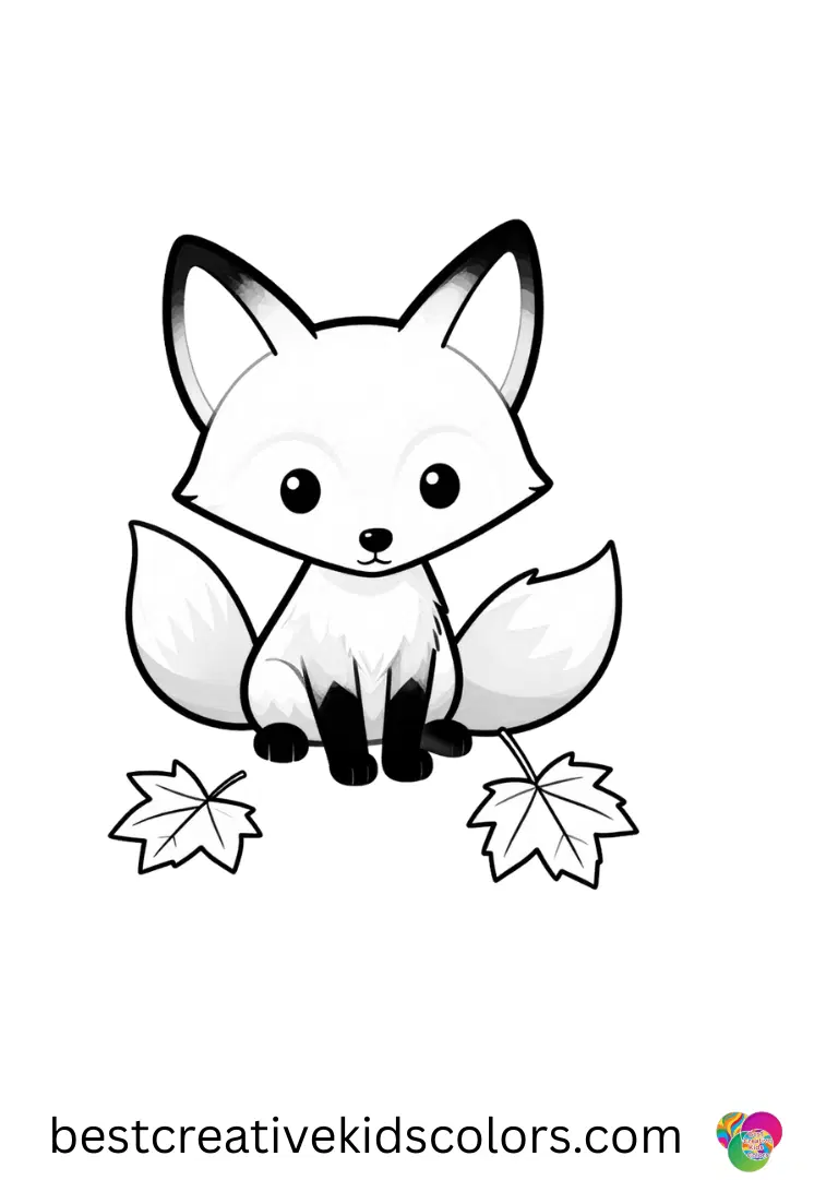 Fox crafts for adults show a fox arranging autumn leaves into a small pile.