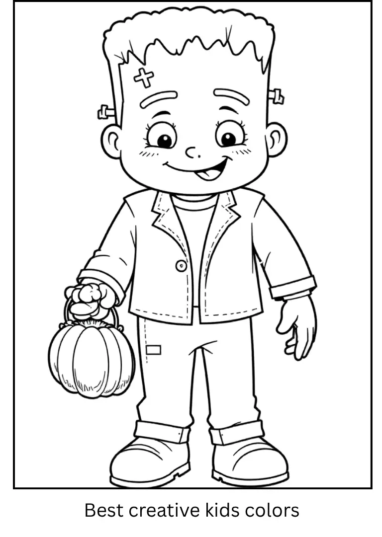 Frankenstein Monster Halloween Coloring Page