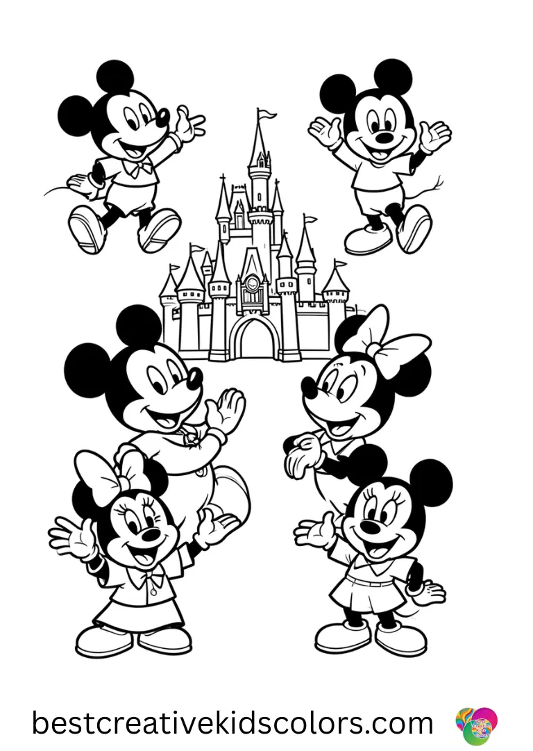 Free Disney Princess coloring pages Color princesses exploring royal gardens with clear, bold outlines.