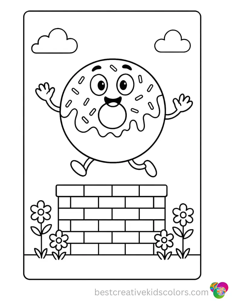 Use Free Interactive Coloring Pages of Donuts to see a pastry sailing in a paper boat.