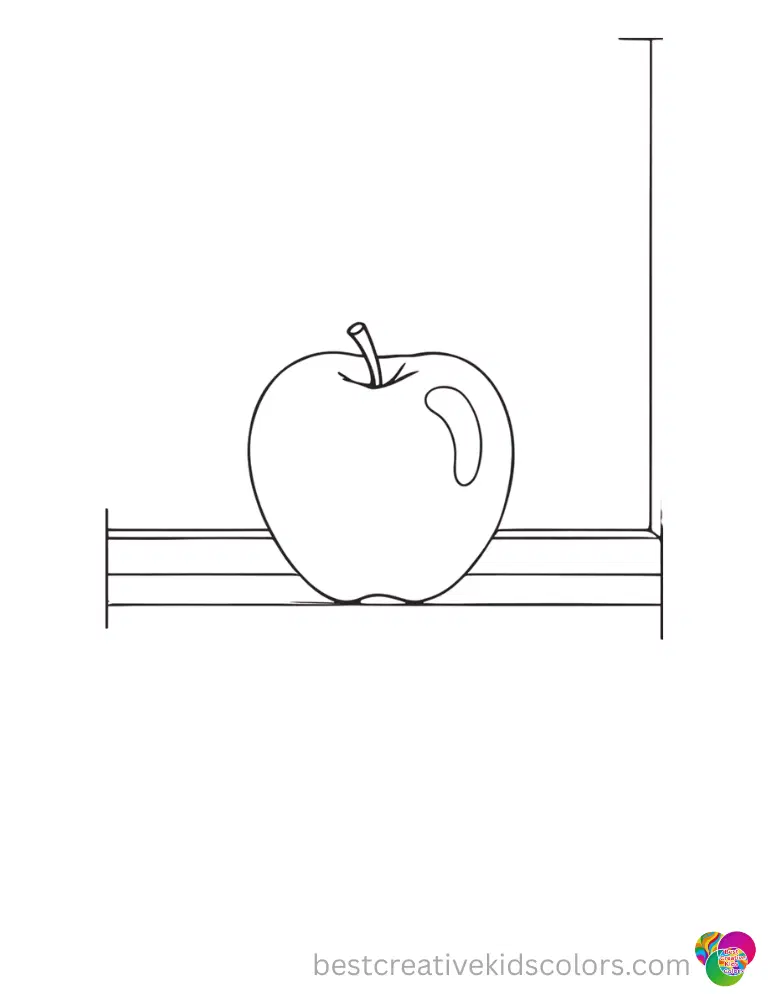 A large crisp apple balanced perfectly on a windowsill.