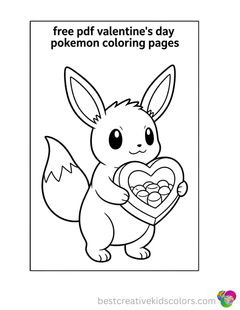 Eevee carries a glossy heart-shaped box of assorted chocolates.