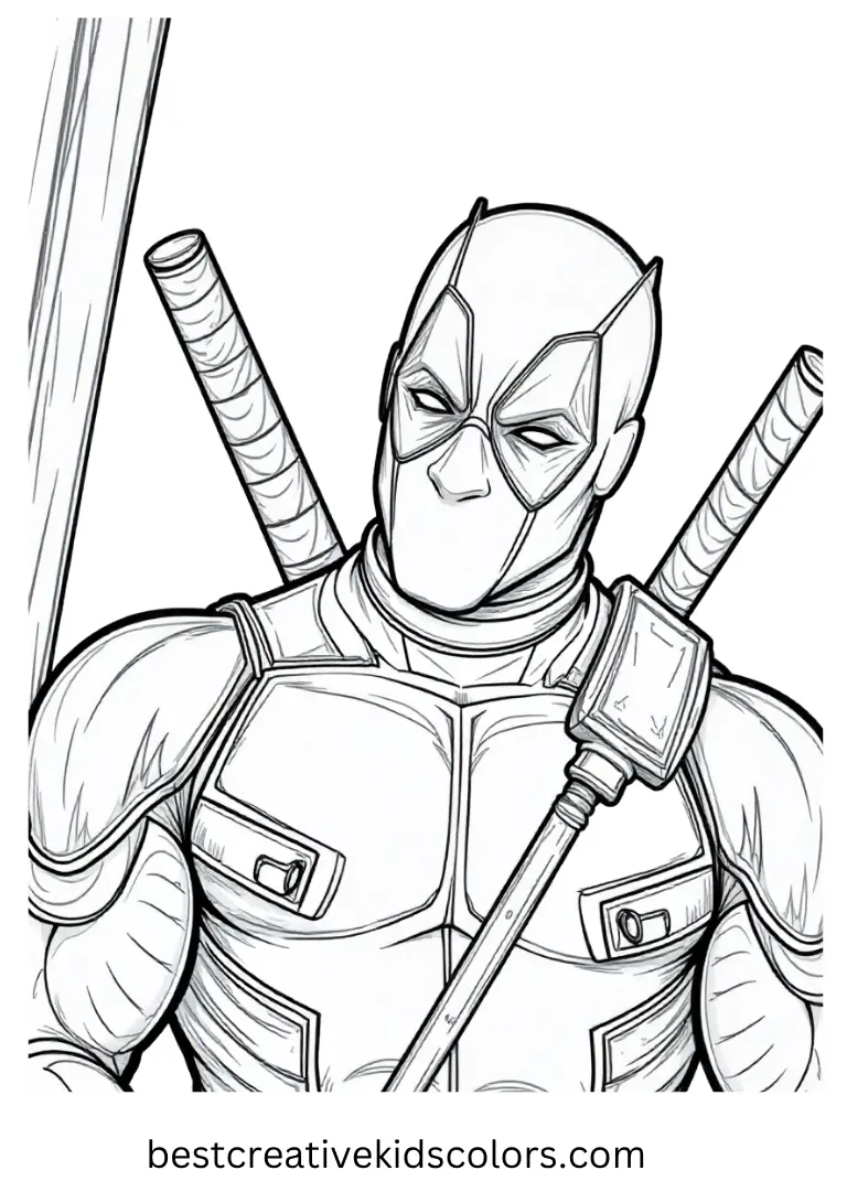 Free Printable Deadpool Coloring Page – Silly Mask Moments