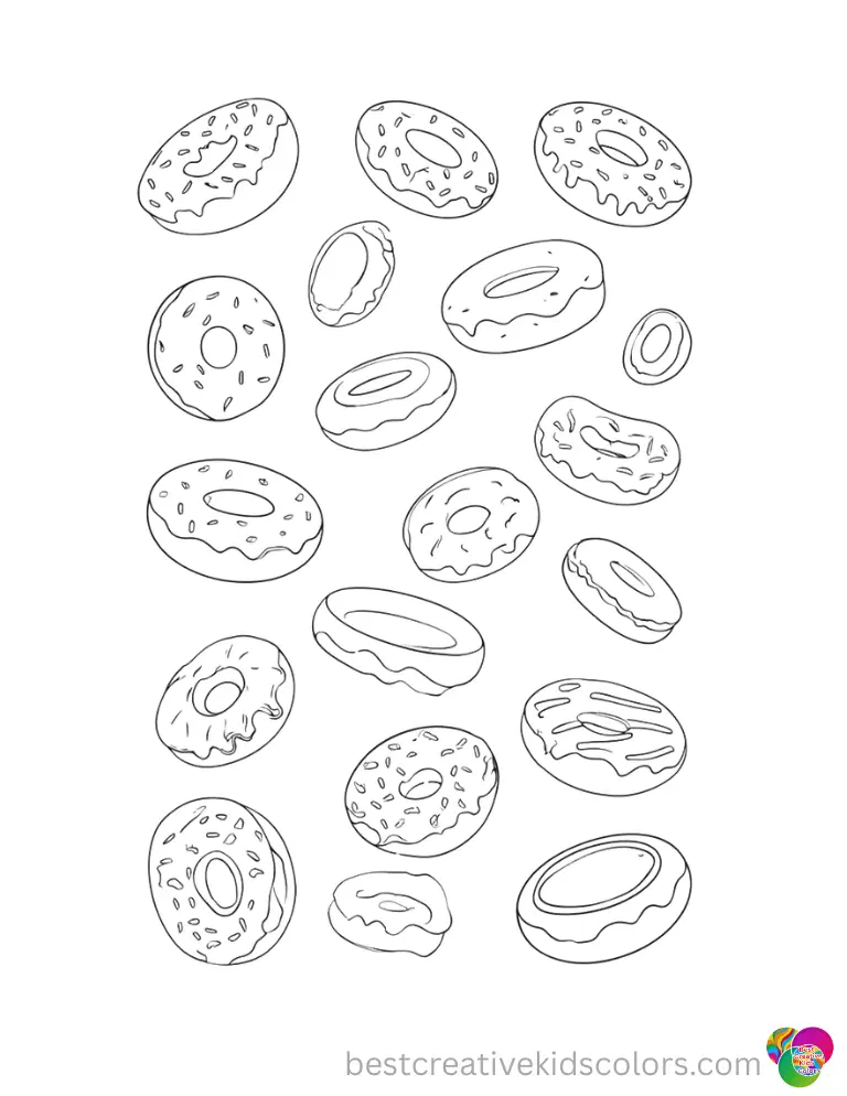 Free and Fun Donuts Coloring Page Color Online