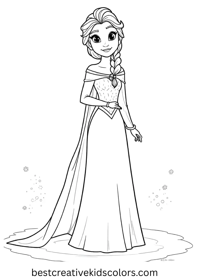Free coloring sheet elsa Bring Elsa’s ice magic to life with Free coloring sheet elsa, fun and easy for kids.