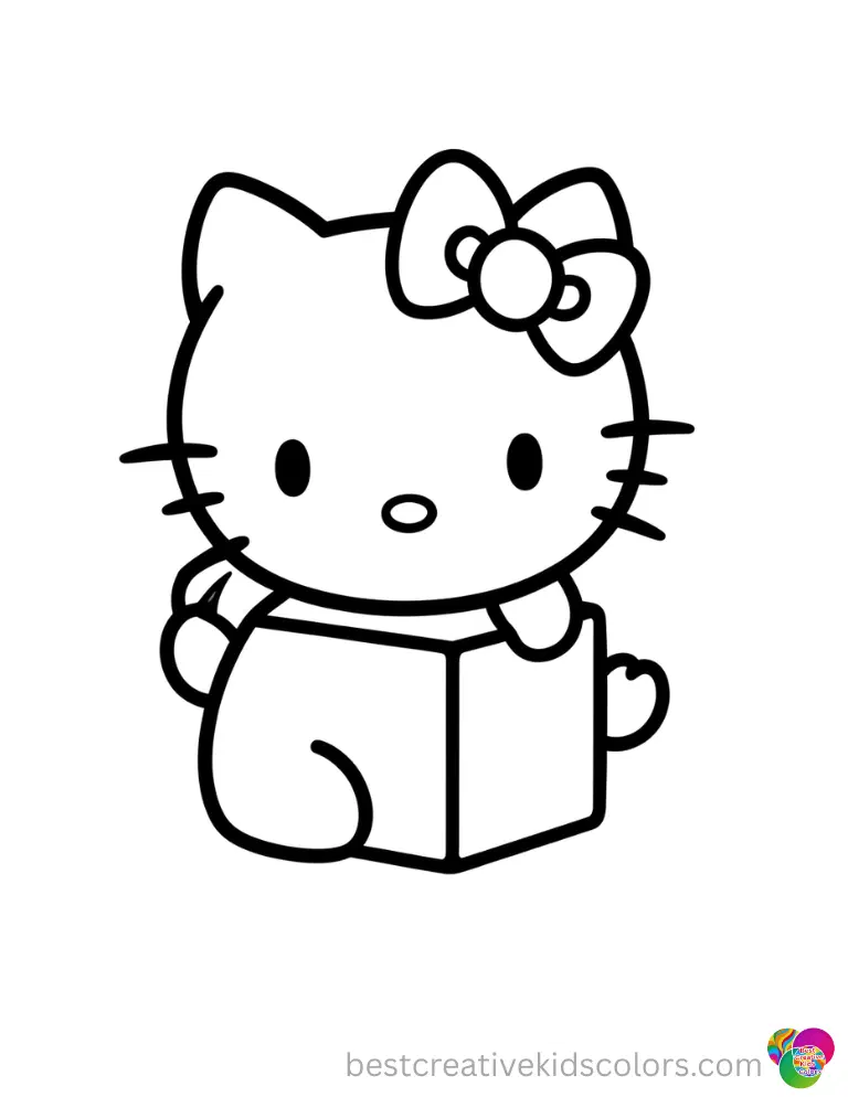 Hello Kitty perfectly stacks two flat wooden blocks cleanly in free hello kitty printable coloring pages.