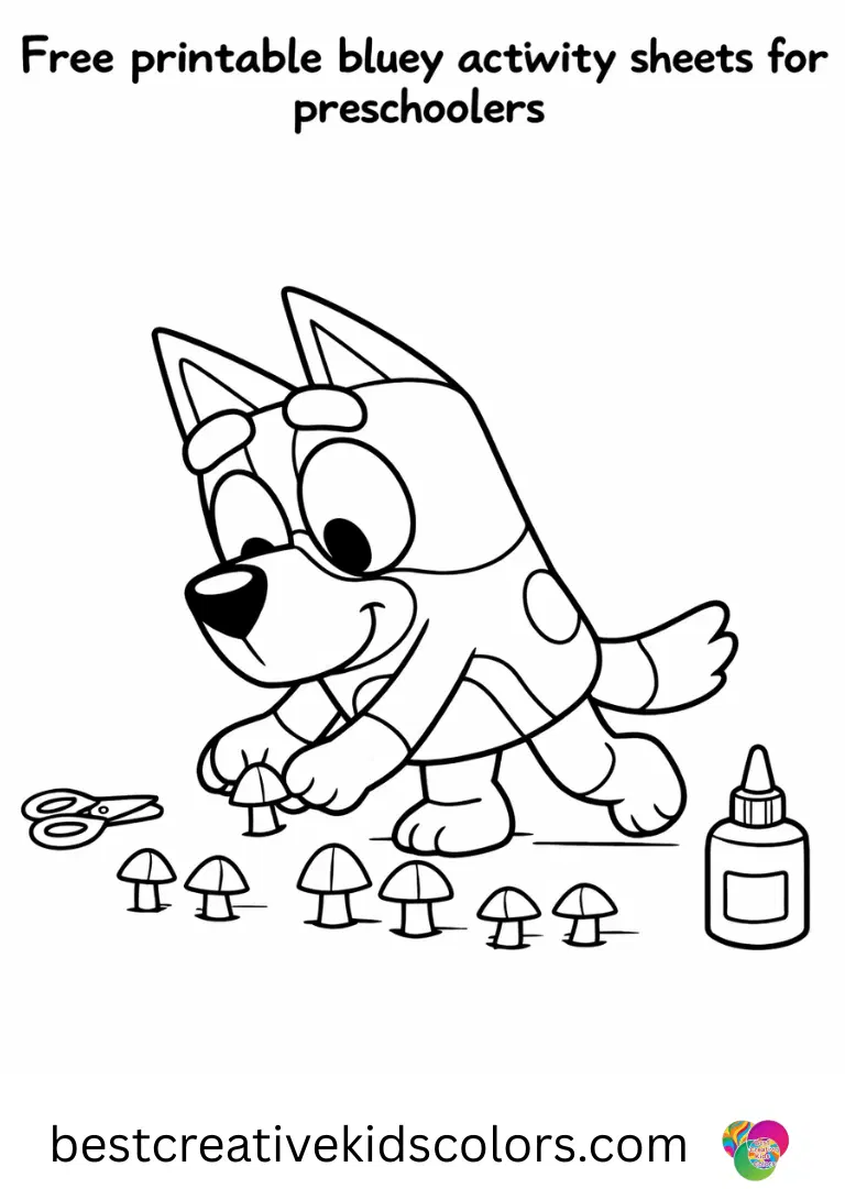 Free printable bluey activity sheets for preschoolers