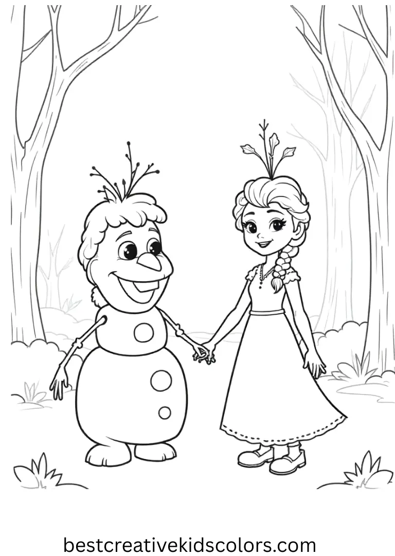 Frozen Coloring Pages printable PDF Bring winter magic to life with Frozen Coloring Pages printable PDF, full of joyful scenes for creative kids.