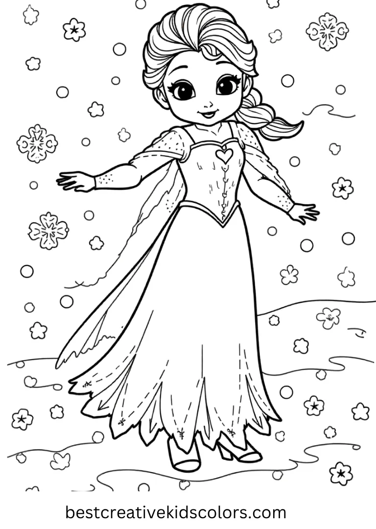 Frozen Winter Festival Disney Coloring Sheet Celebrate a winter festival with Elsa and friends on creative Disney Frozen Coloring Pages.