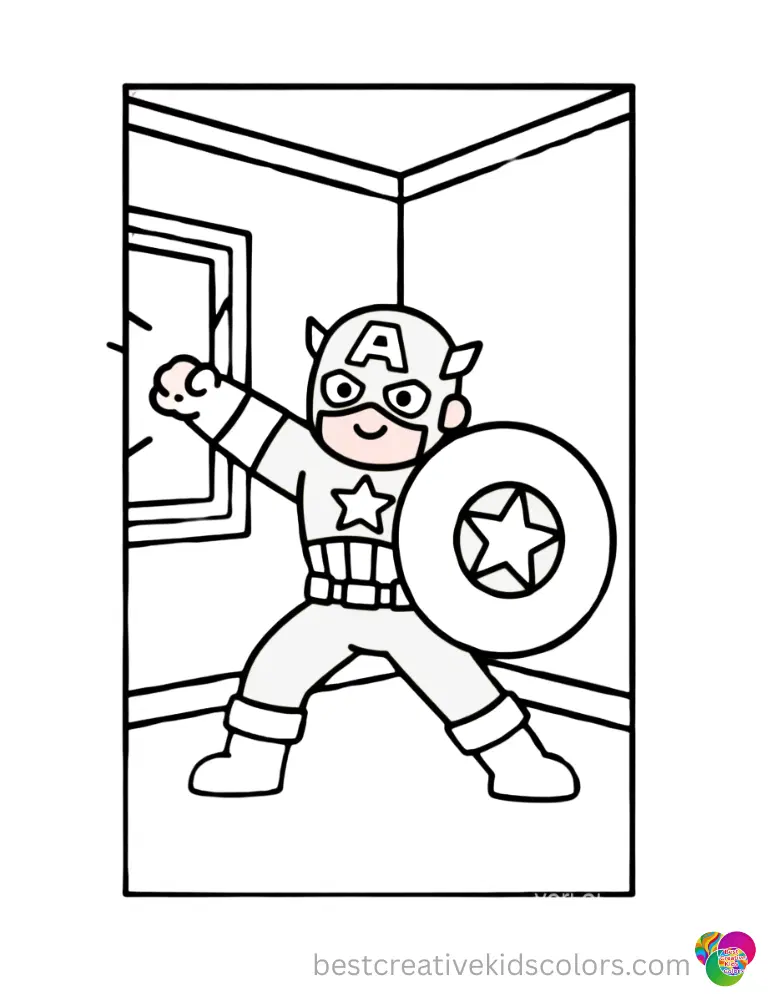 Captain America tosses his heavy star shield across the room.