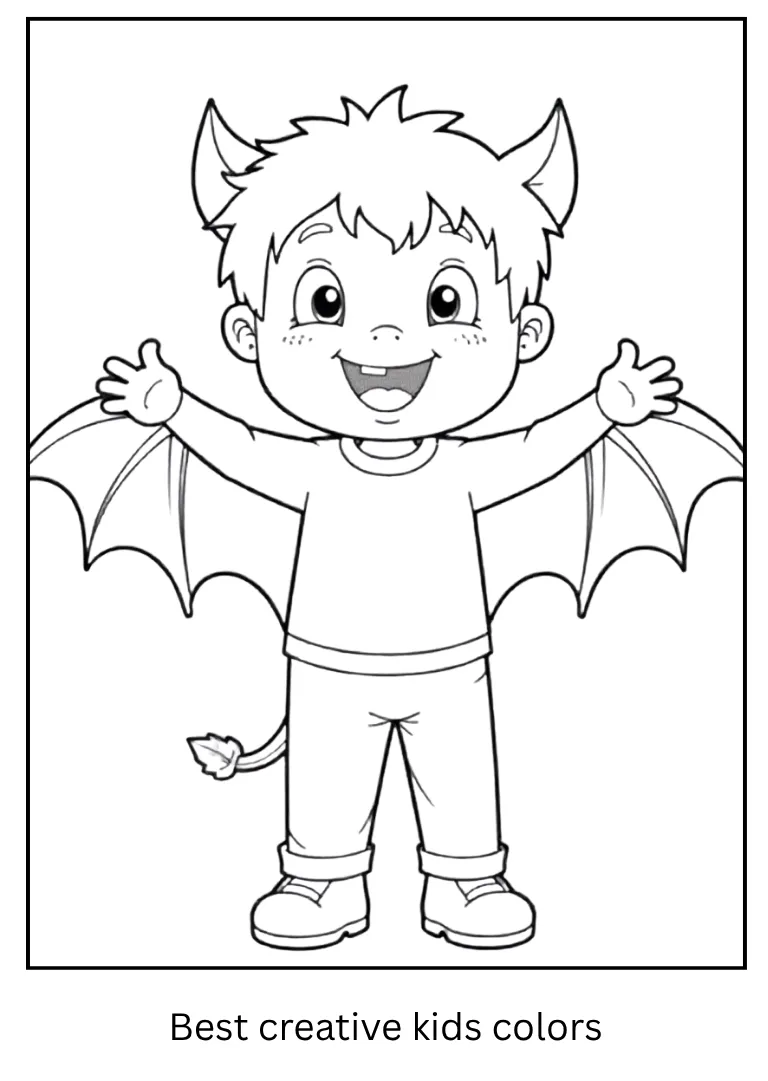 Funny Bat Costume Coloring Page for Halloween