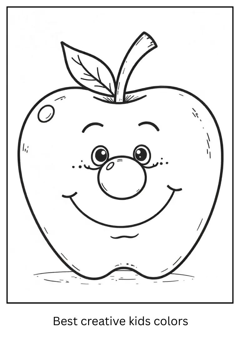 Funny Clown Apple Coloring Page