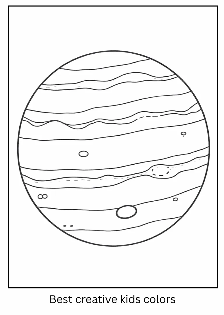 Gas Giant Coloring Page of Jupiter with Stripes