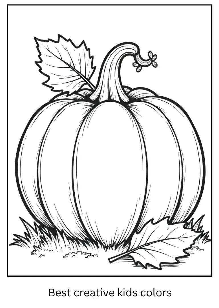 Giant Garden Pumpkin Halloween Coloring Sheet