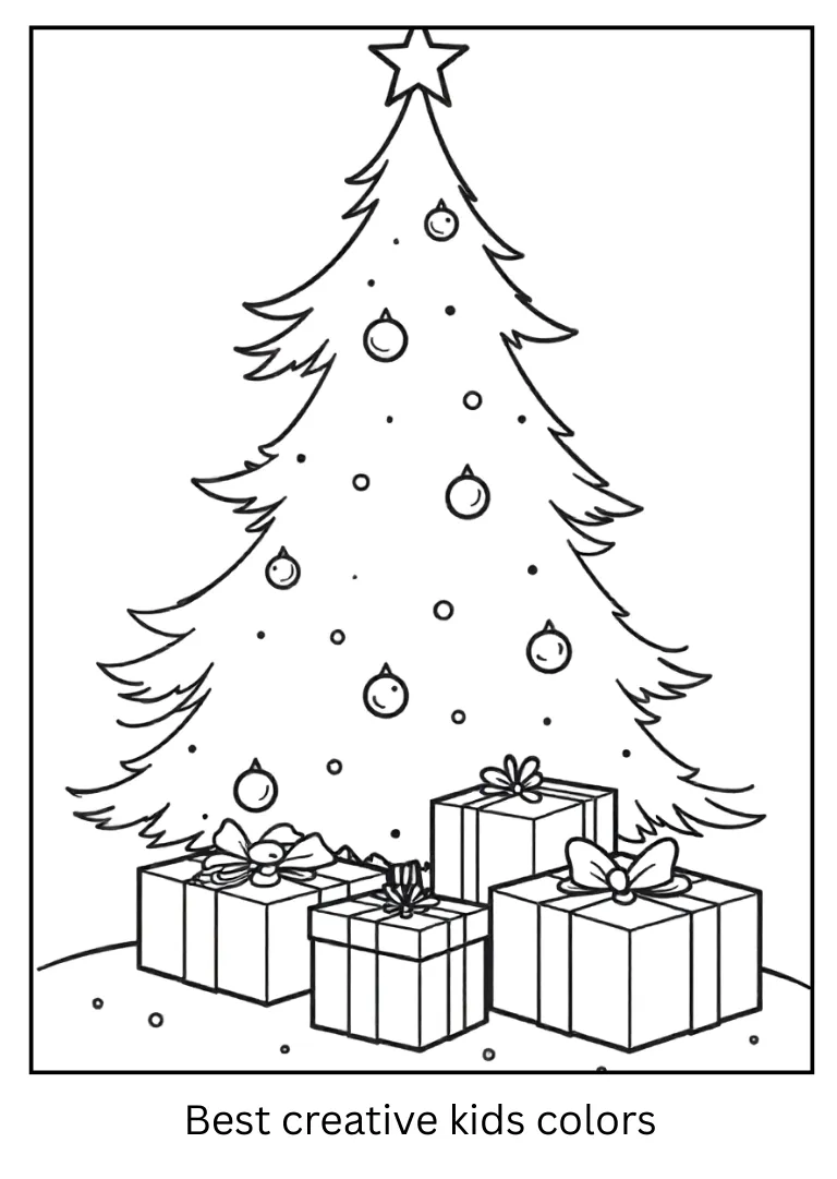 Gifts Under the Christmas Tree Drawing