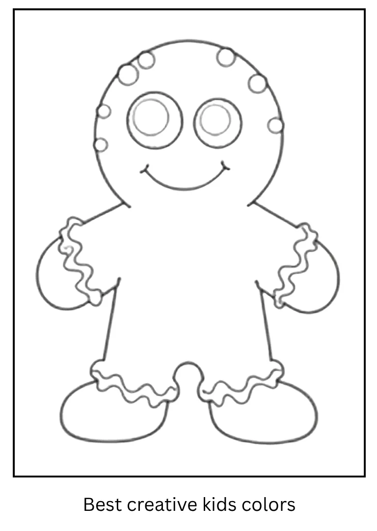 Gingerbread Monster Halloween Coloring Page