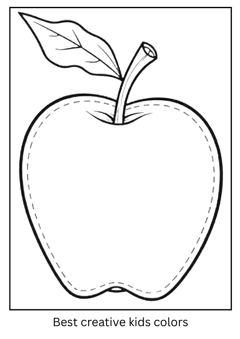 Green Apple Shape Coloring Page