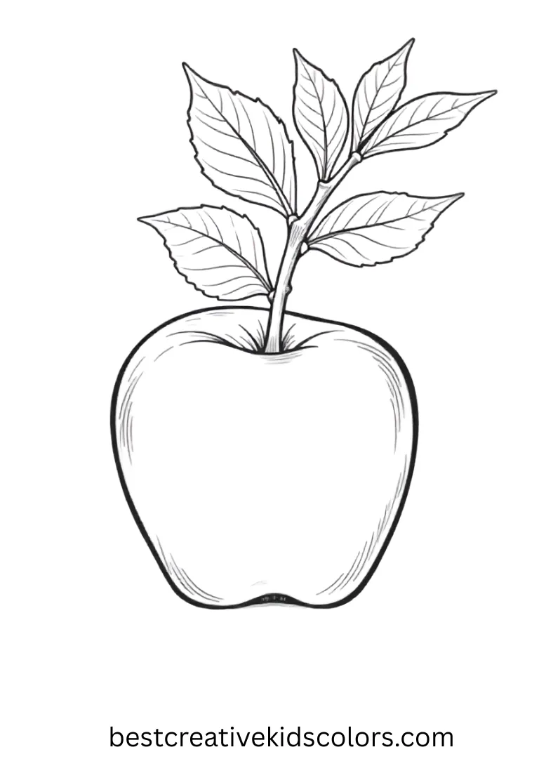 Growing Apple on Tree Coloring Page