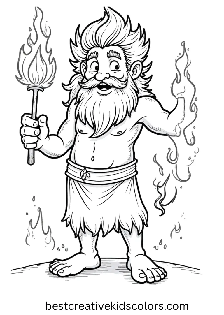 Hades Fiery Fun Disney Coloring Sheet Enjoy Hades’ playful antics in fiery scenes on creative Disney Coloring Pages.