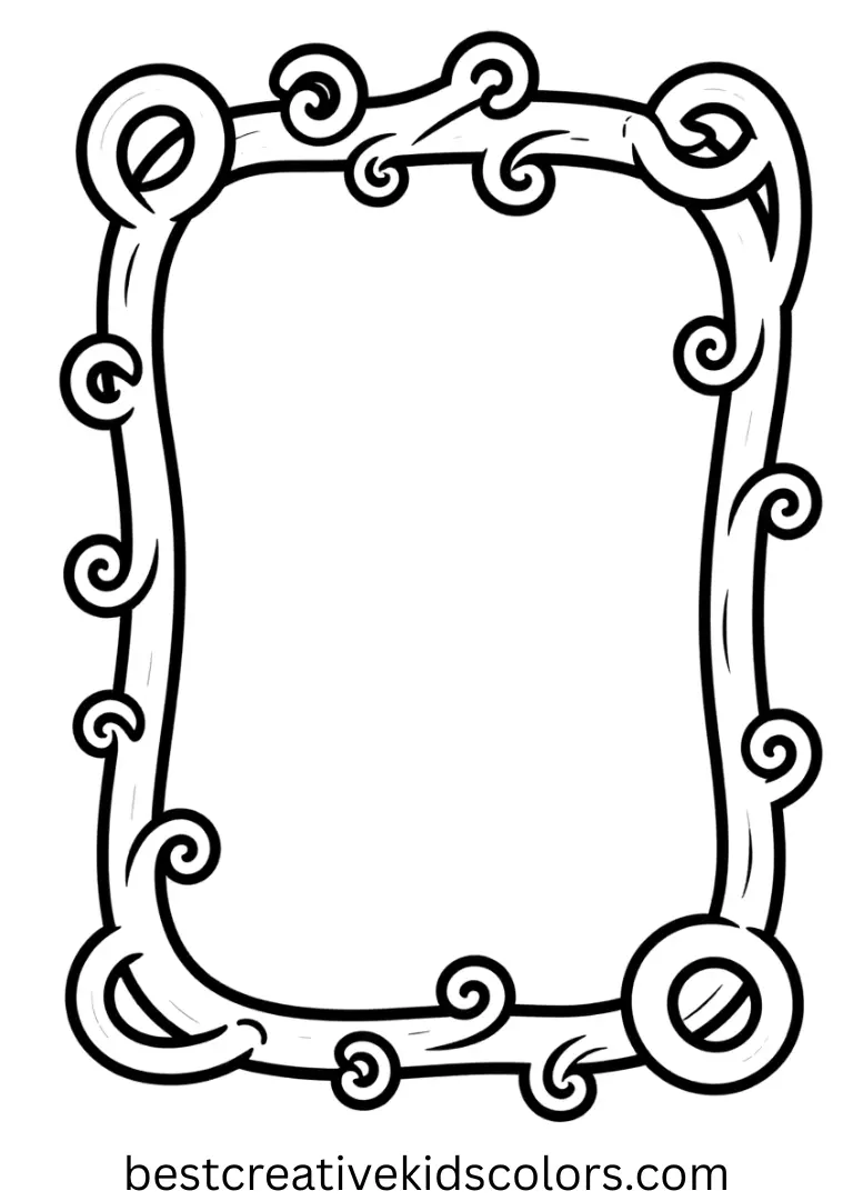 Halloween Coloring pages for adults presents swirling vines folding gracefully around a simple frame.