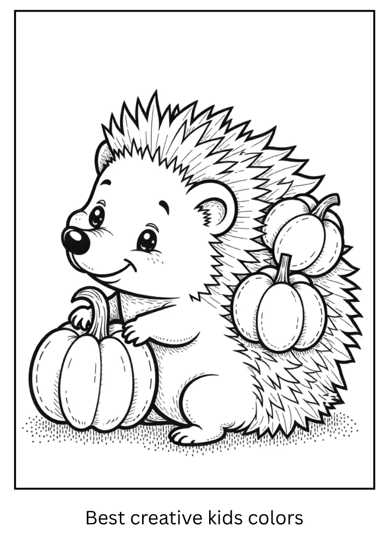 Halloween Hedgehog Coloring Page