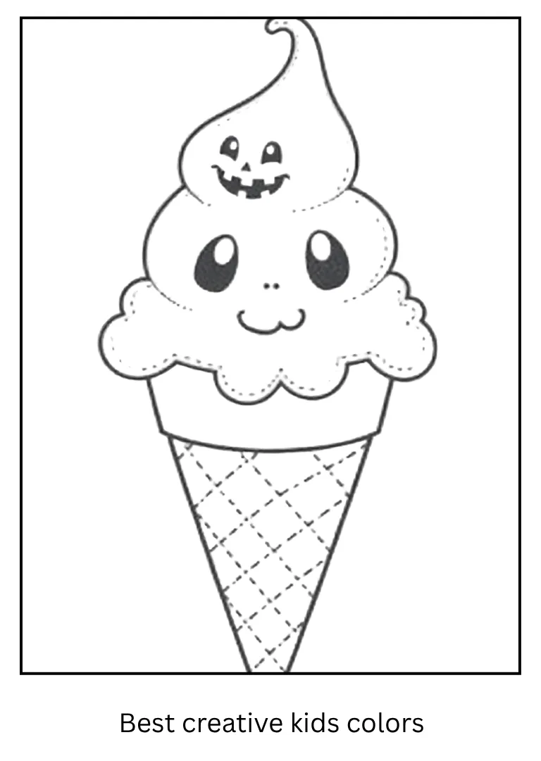 Halloween Ice Cream Coloring Sheet