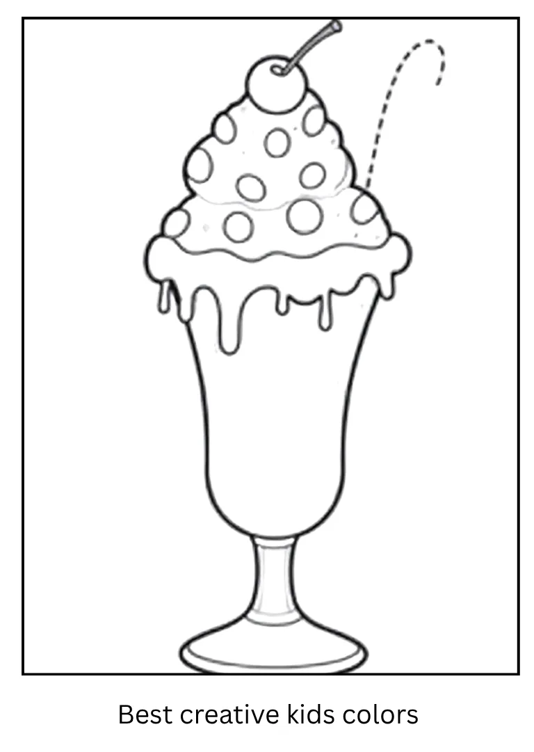 Halloween Ice Cream Sundae Coloring Page
