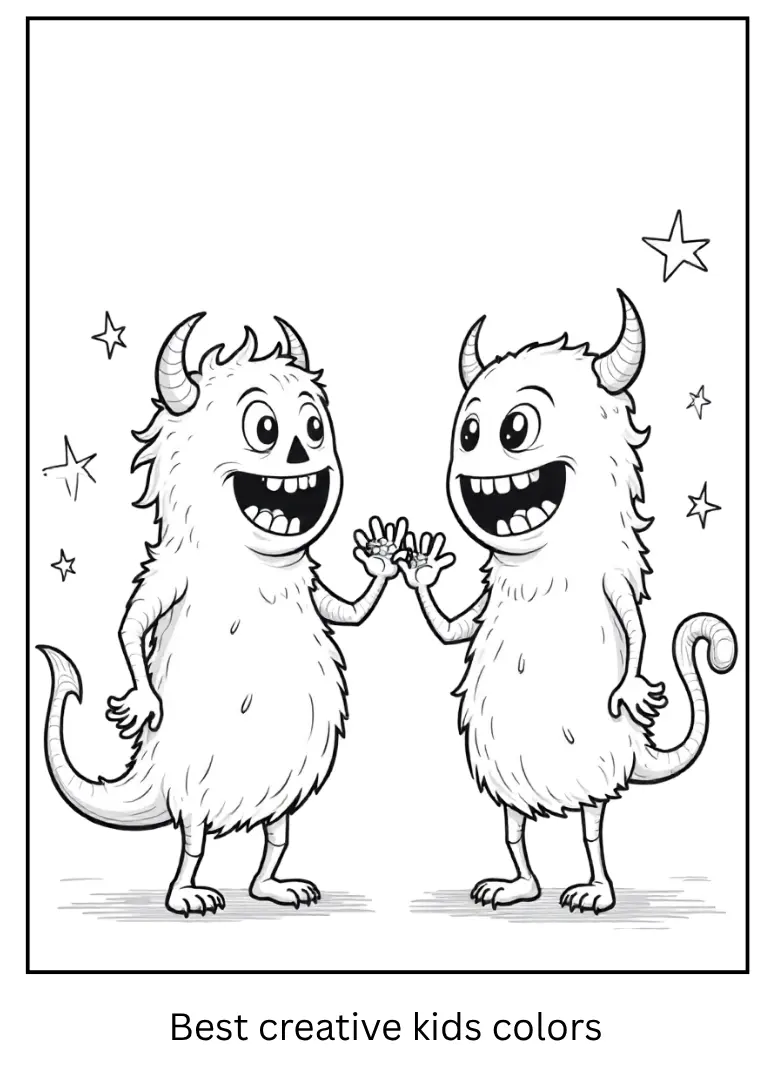 Halloween Monsters Party Coloring Printable