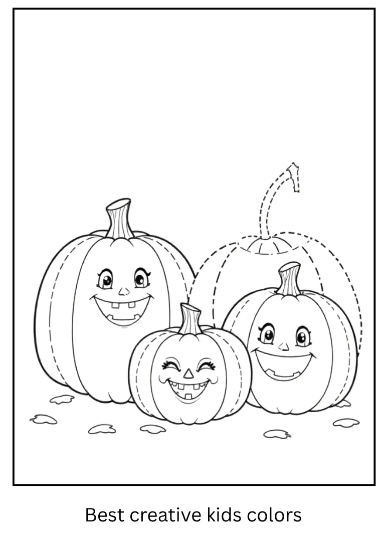 Halloween Pumpkin Family Coloring Page