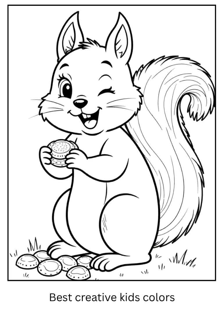 Halloween Squirrel Coloring Page