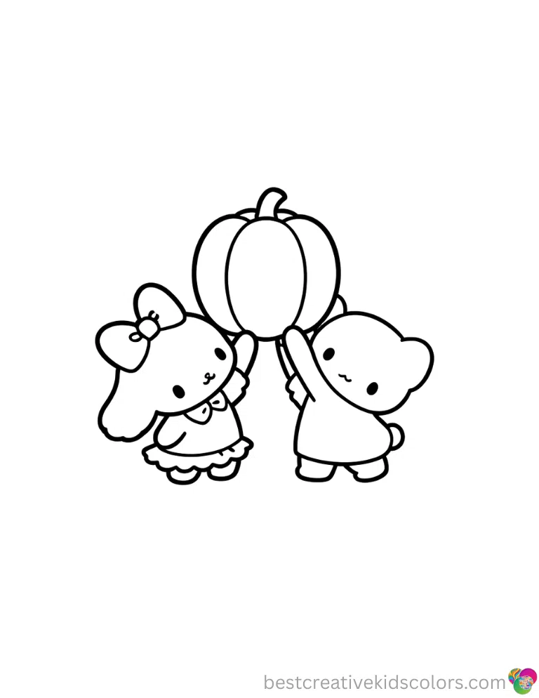 Halloween sanrio coloring pages