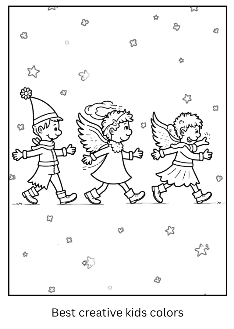 Happy Holiday Character Parade Coloring Page Happy Holiday Character Parade Coloring Page
