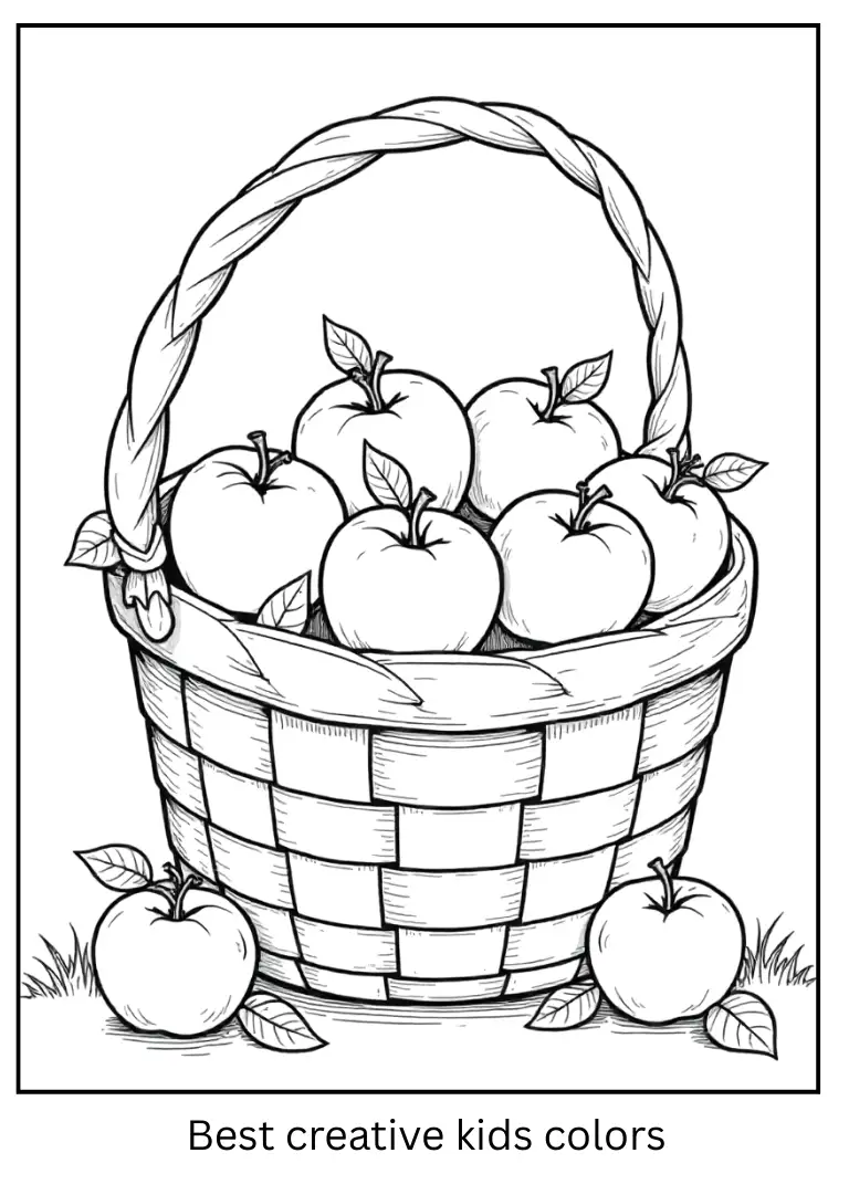 Harvest Basket Coloring Page