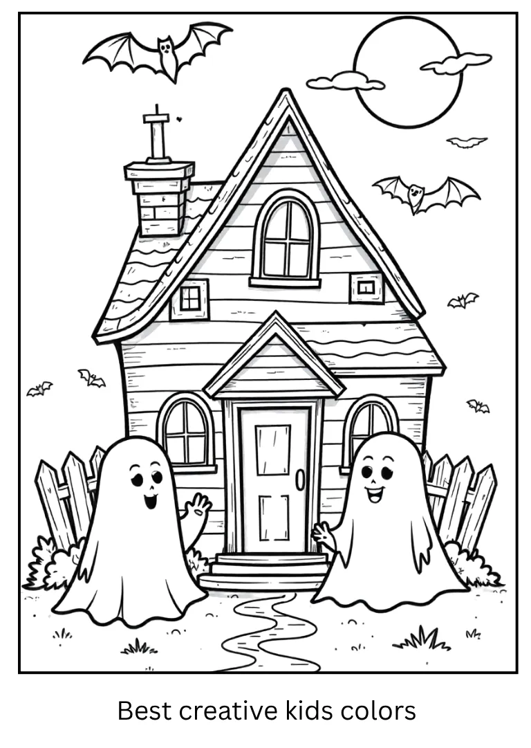 Ghosts & Haunted Houses coloring pages