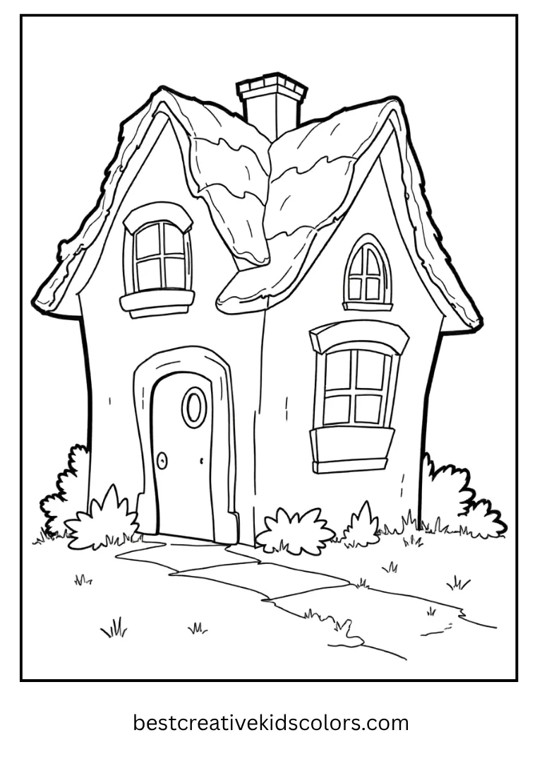 Scooby and friends peek into a funny haunted house.