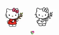 Easy Hello Kitty Fall Coloring Pages Free Download
